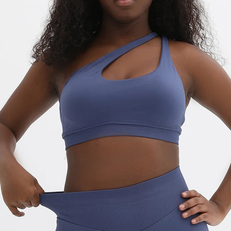 D LOGO Sports Seamless Yoga Bra/Pilates Chest Hollow Back Yoga Workout Bras