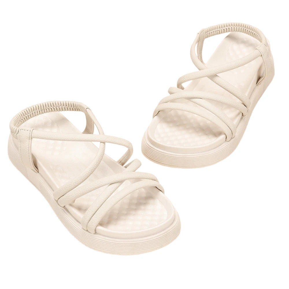 Women's Beach Sandals Thin Strap Platform Shoes/Summer New Soft Sole Sporty Sandals Versatile Flat Shoes