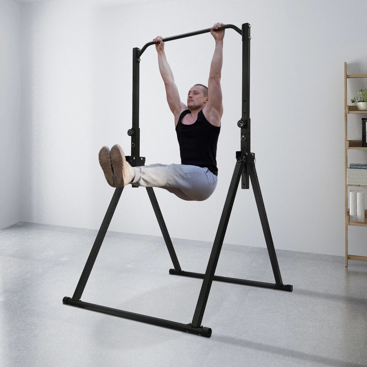 Triangular Pull Up Station, Adjustable Height Strength Training/Workout Equipment Foldable Horizontal Bar for Home Gym