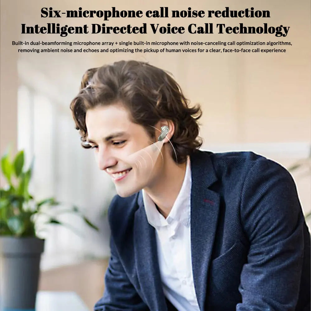 V8 Earphones Bluetooth 5.3 LCD Touch Screen Wireless Headphones/ANC Headset Cancellation Headphones 6Mic ENC HD Call TWS Earbuds