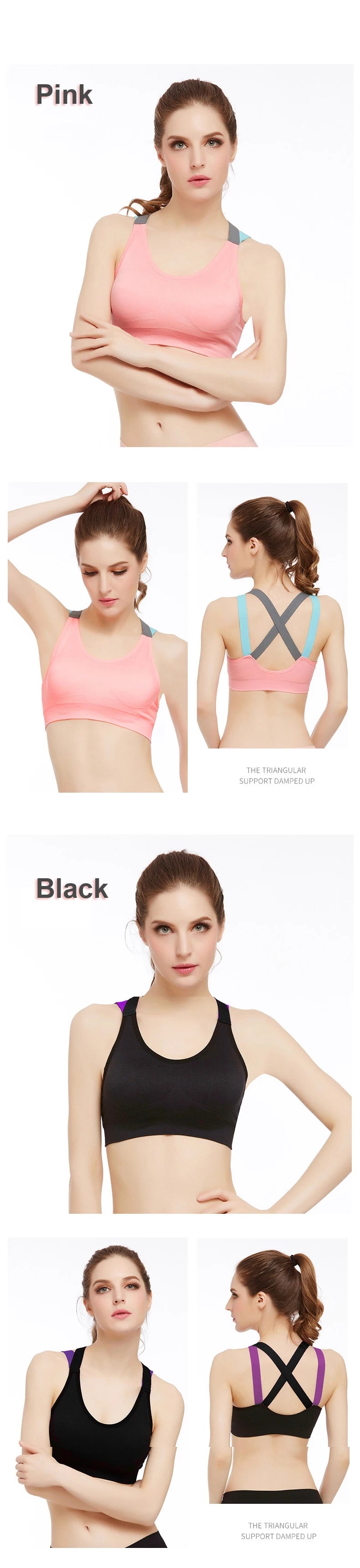 Sports Bra for Women Gym Seamless High Impact Sports Bra Yoga/Fitness Top Female Underwear Push-up bra Sportswear