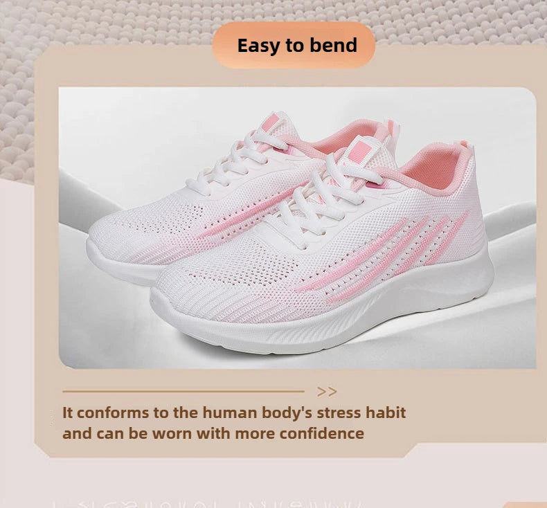 Women's Lightweight Running Shoes Summer Breathable Lace-Up/Gym Walking Training  Cushioned Sole Non Slip Fatigue Relief Casual