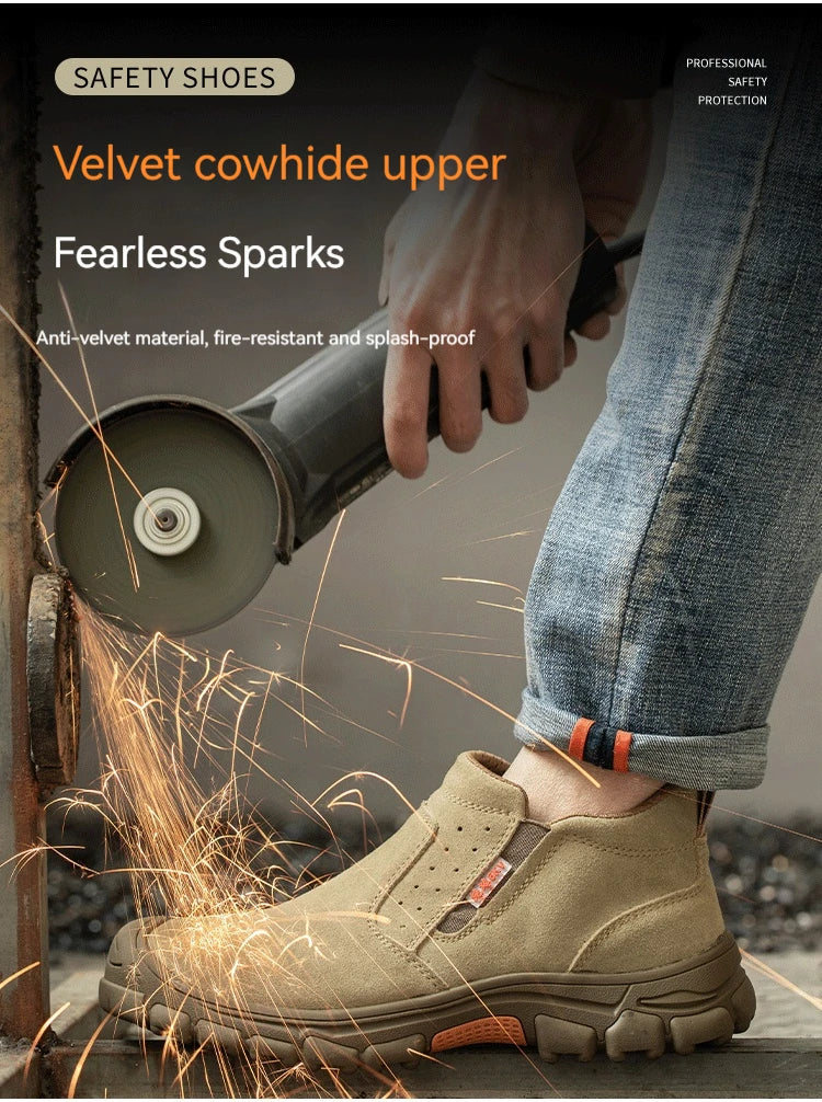Men Work Shoes Breathable Work Sneakers Composite Toe Safety Shoes/Anti-Puncture Indestructible Shoes Welders Safety Boots