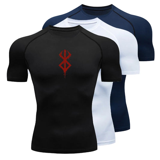 Summer Sports Tops Quick Dry Men's Compression Shirt Short Sleeve/Second Skin Gym Workout Short Fitness Running T-Shirt Men Wear