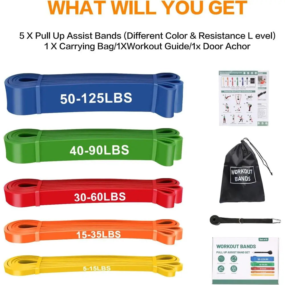 Resistance Bands for Pull-Ups, Exercise Stretching/and Muscle Strength Training Suitable for Men and Women
