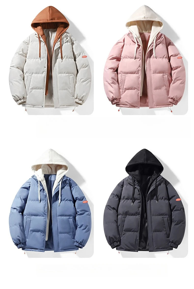 Fashion Men's Hooded Parka Jackets Thick Warm Outdoor Streetwear/Casual Winter Quality Male Puffer Jacket Couple Coats
