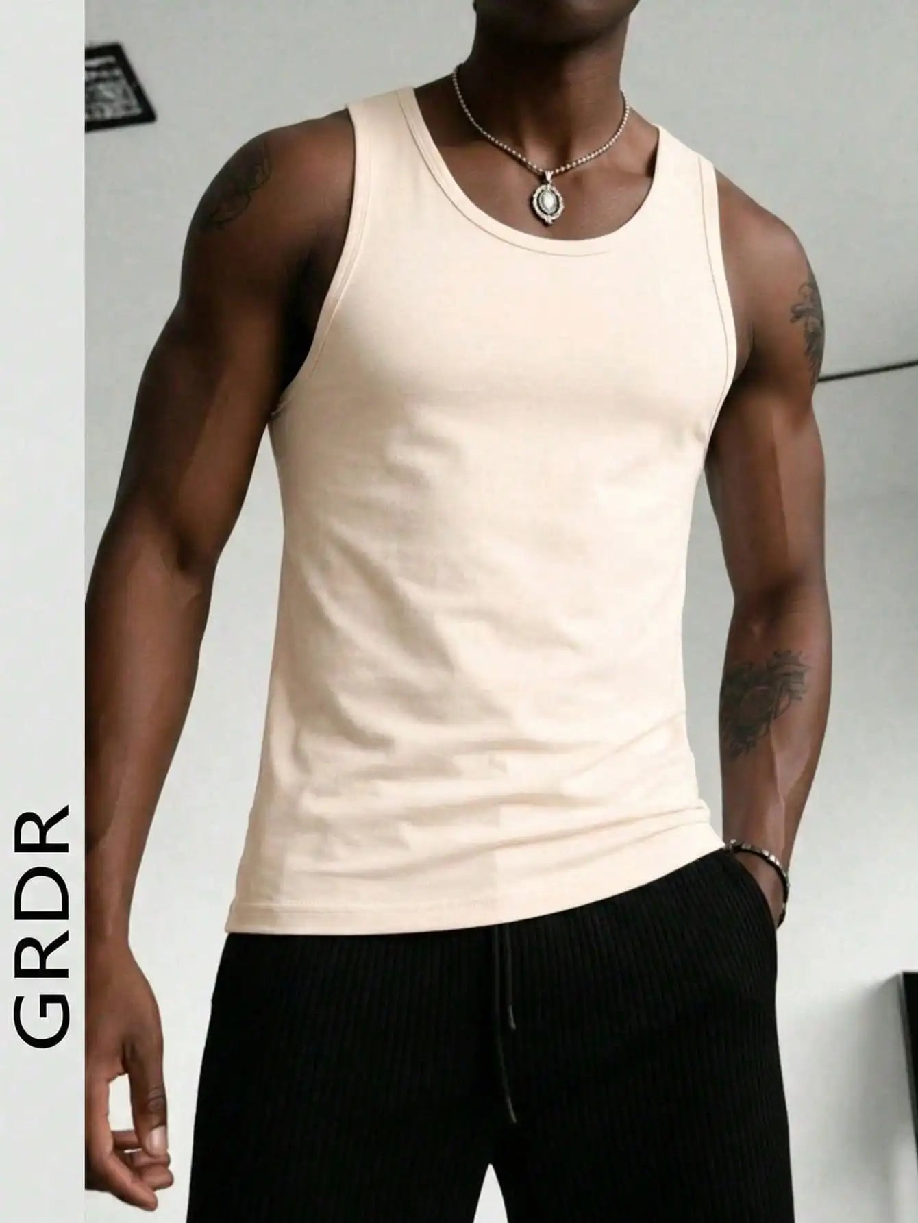 Men's Solid Color Tank Top Slim Fit U-Neck Sleeveless T-Shirt Basic/Casual Vest For Men Gym Workout Summer Streetwear Tops