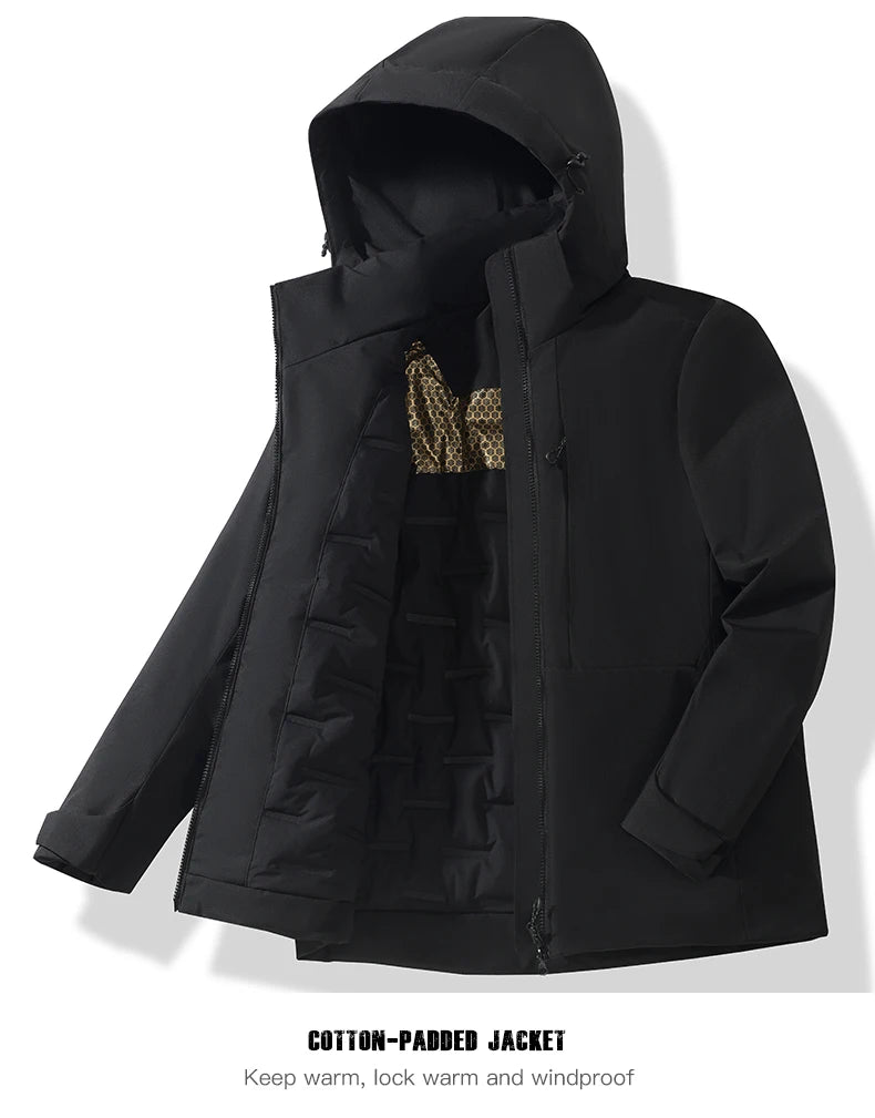 JNLN Unisex Waterproof Fleece Jackets Winter Windproof Thermal Windbreaker/Men Hiking Camping Skiing Climbing Raincoat