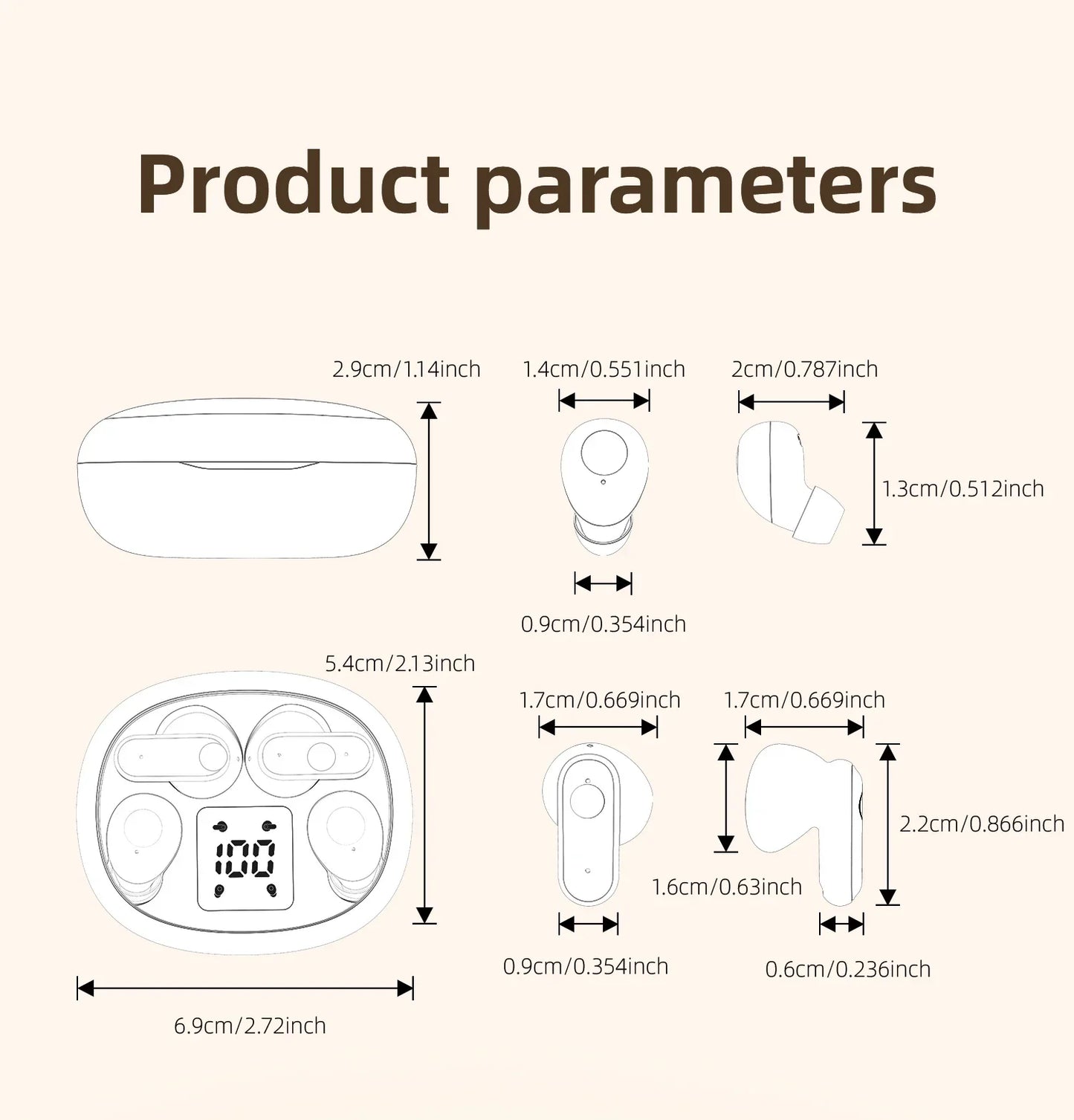 New Dual Wireless Bluetooth Earphones, HiFi Sound Low Latency/Noise Reduction Earbuds for iPhone Android