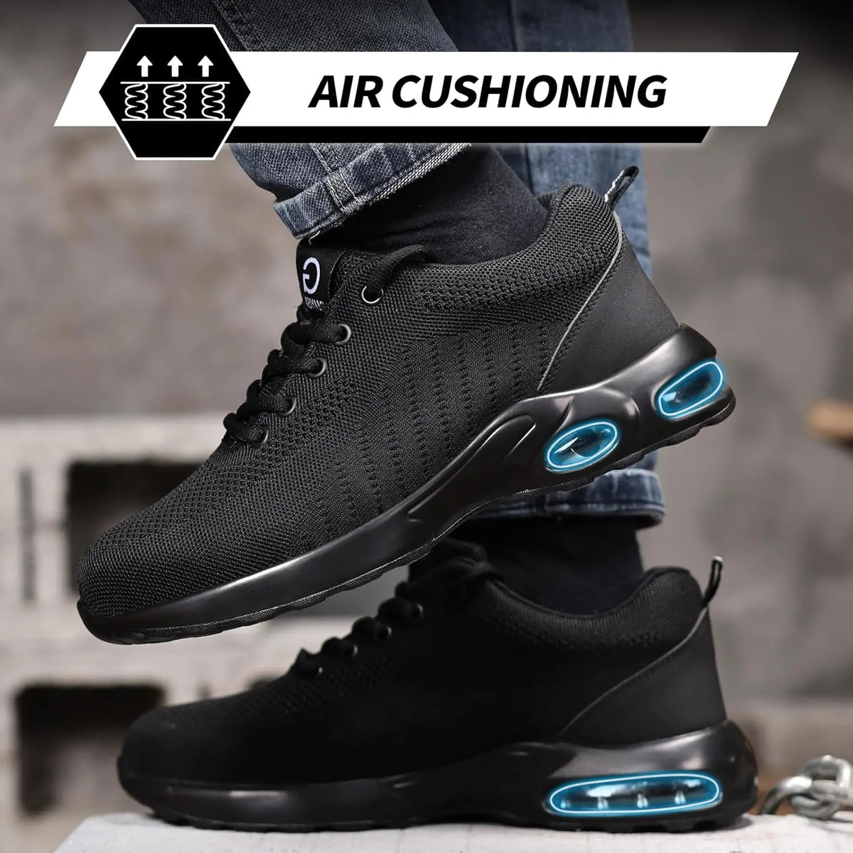 Wear Resistant Durable Steel Toe Work Shoes for Men Impact Resistant/Steel Toe Cap Lightweight Comfortable Industrial Safety Shoes