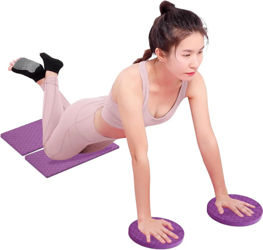 2-Pack TPE Yoga Knee Pads & Exercise Mat Extra Thick Non-Slip Support for Plank/Push-Up Kneeling Pilates & Floor Workouts