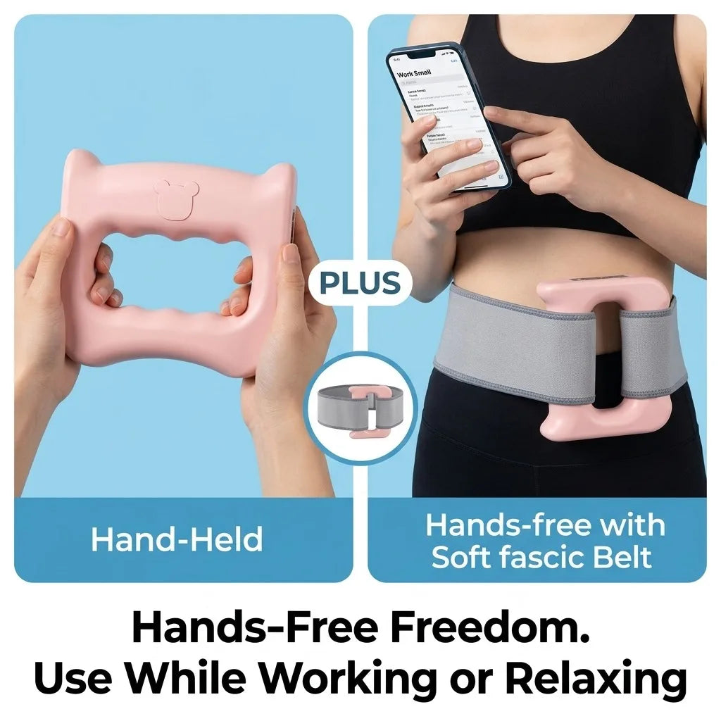 Electric Fascia Ring Massager, 2-in-1 Handheld Muscle Massage Gun/with Belt for Neck Shoulder Rechargeable 5-Speed Portable Percussion Device