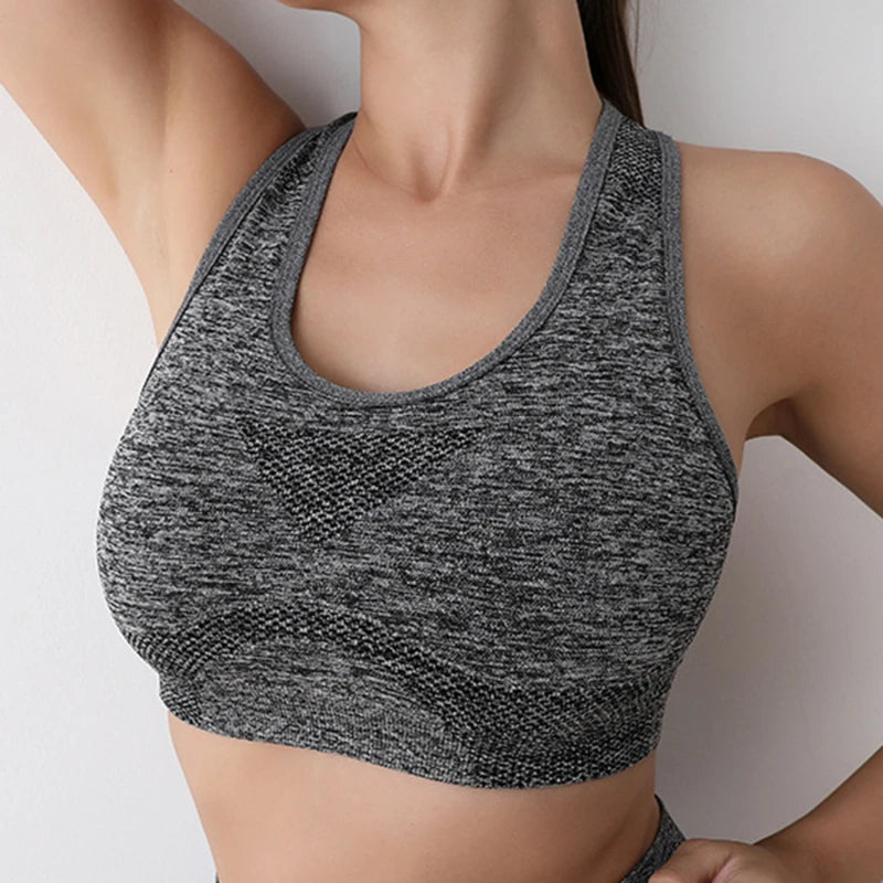 Women Sports Bras Yoga Top Vest High Shockproof Quick-drying Yoga/Gym Running Fitness Underwear Ladies Seamless Sportswear