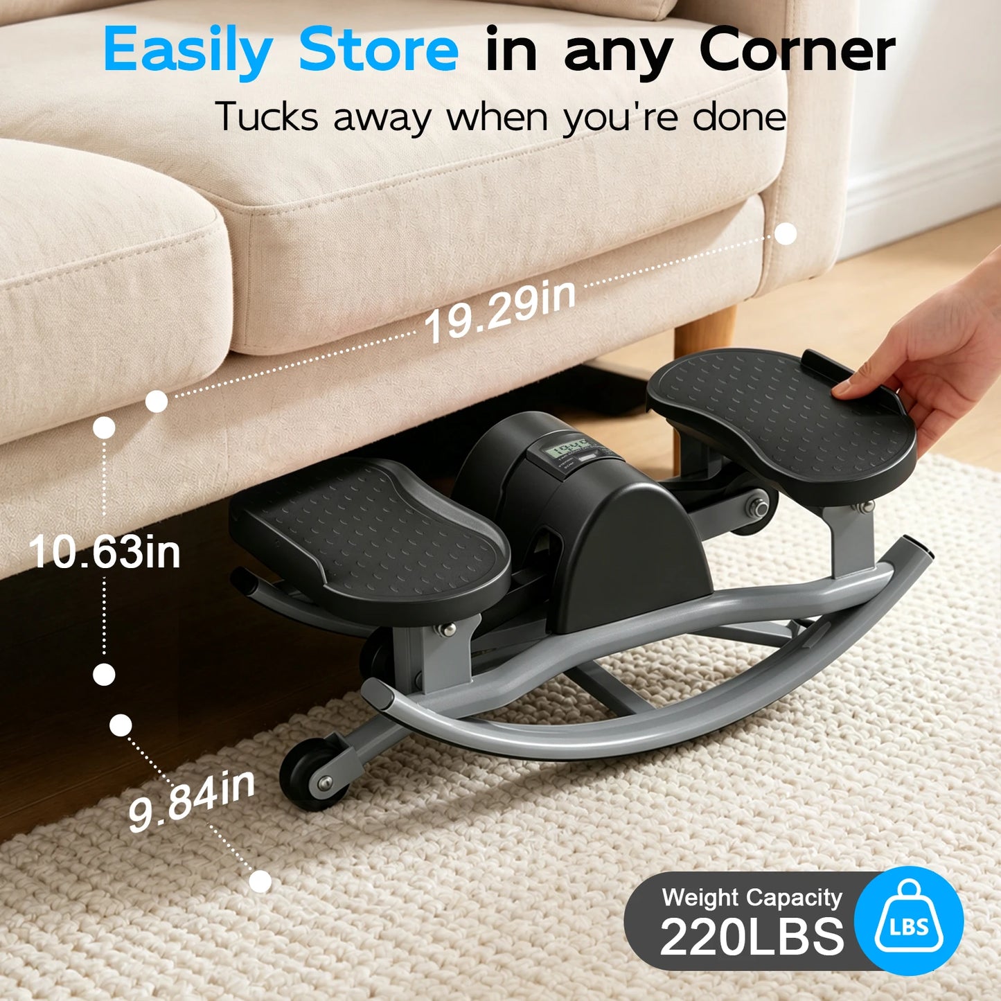 Swing Stepper Machine Intelligent Non-Slip For Exercise/Twist Stair Stepper Trainer Full Body Workout 220 lbs with Digital Display
