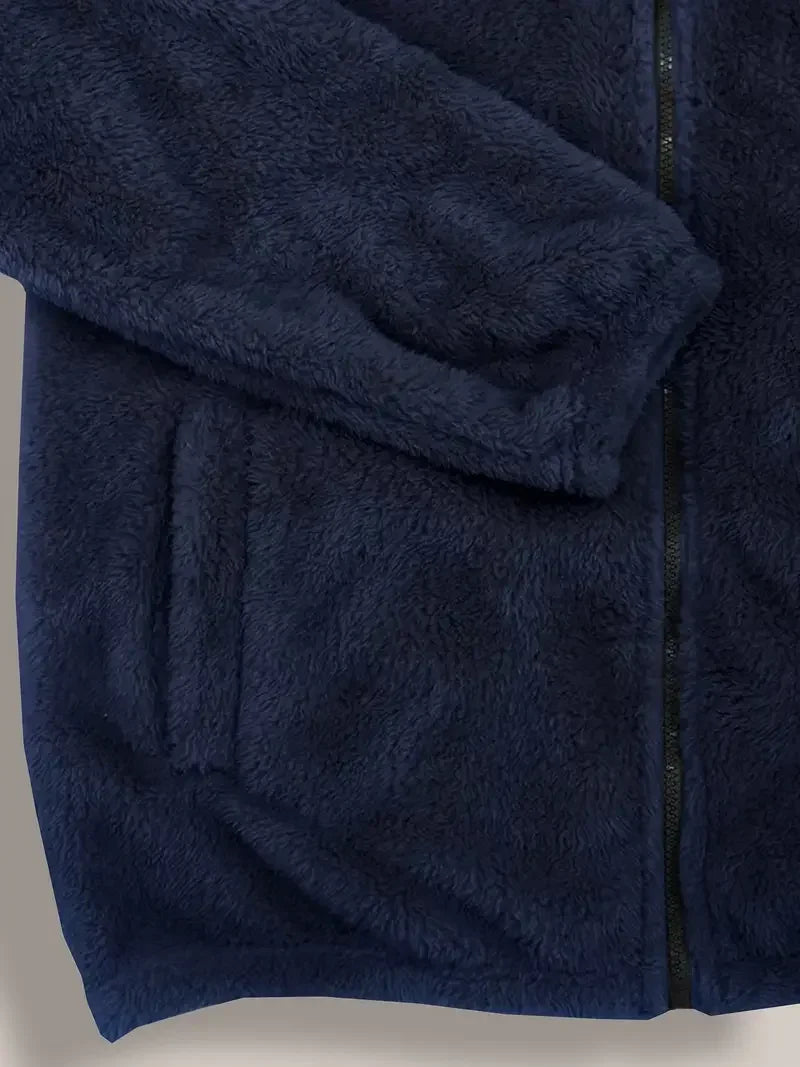 Men's Coral Fleece Jacket Hoodie Thickened Autumn Winter/Warm Zipper Hooded New Arrival Comfortable Sweatshirt