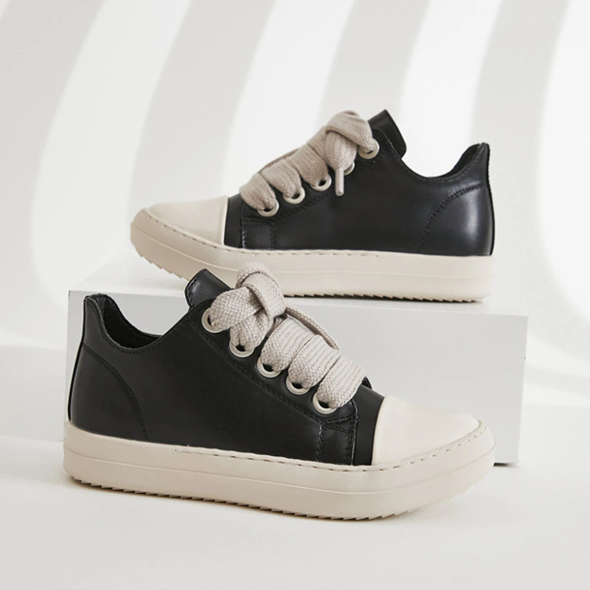 Men's Coarse Shoelaces, Low Cut Flat Bottom Casual Shoes/Minimalist College Style Sports Shoes