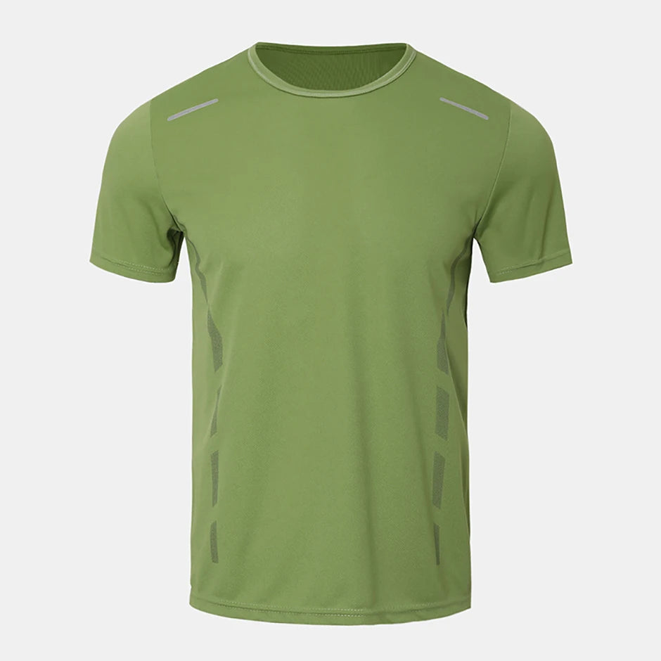 4/1 Pcs Men's Summer Multicolor Quick-drying Sports Short Sleeve/Loose Breathable Fitness Running Badminton T Reflective Strip