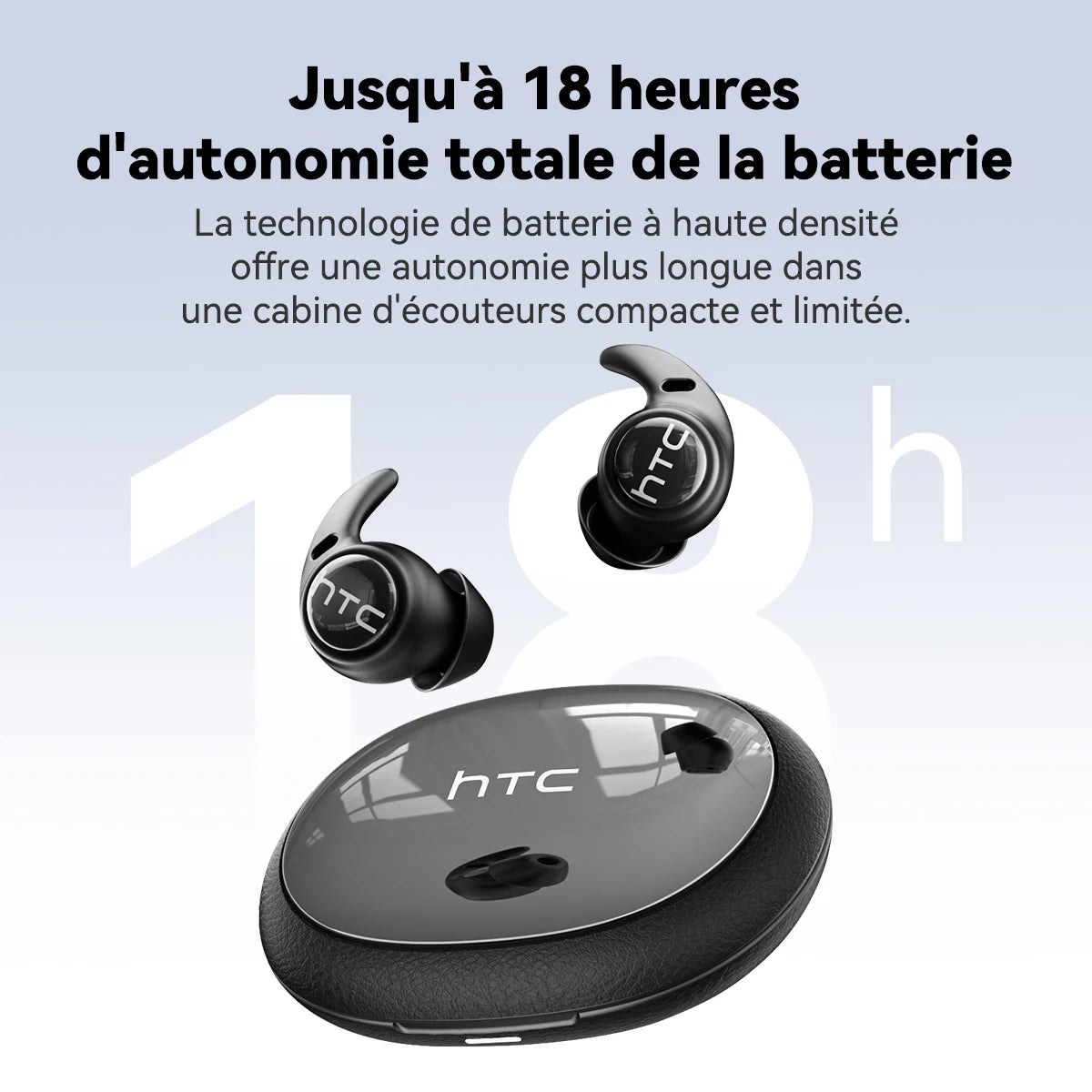 HTC NE76 OWS wireless earbuds with intelligent AI translation/50-hour battery life, low latency for music, the desk, sleep, and sport