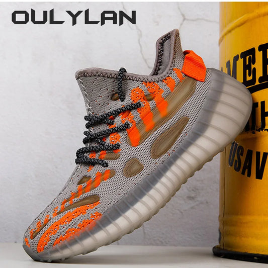 Oulylan Men New Sneakers Shoes Light Casual Fashion Running/Elastic Leisure Outdoor Mesh Summer Walking Shoes
