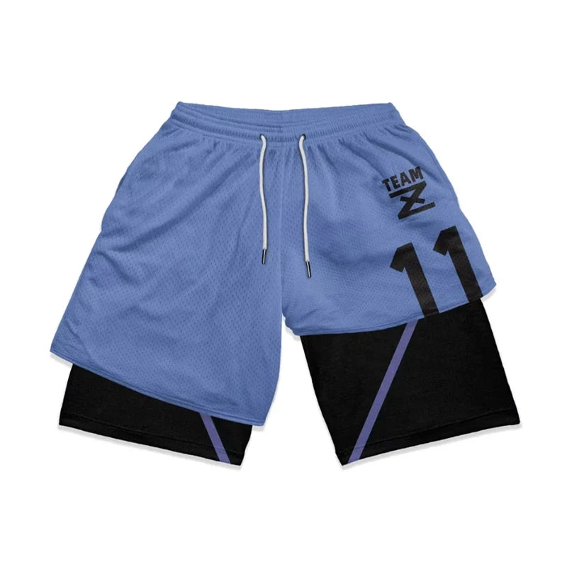 Stylish 2 in 1 Workout Running Shorts for Men Gym Athletic/Quick Dry Shorts with Liner Summer Casual Print Shorts with Pockets
