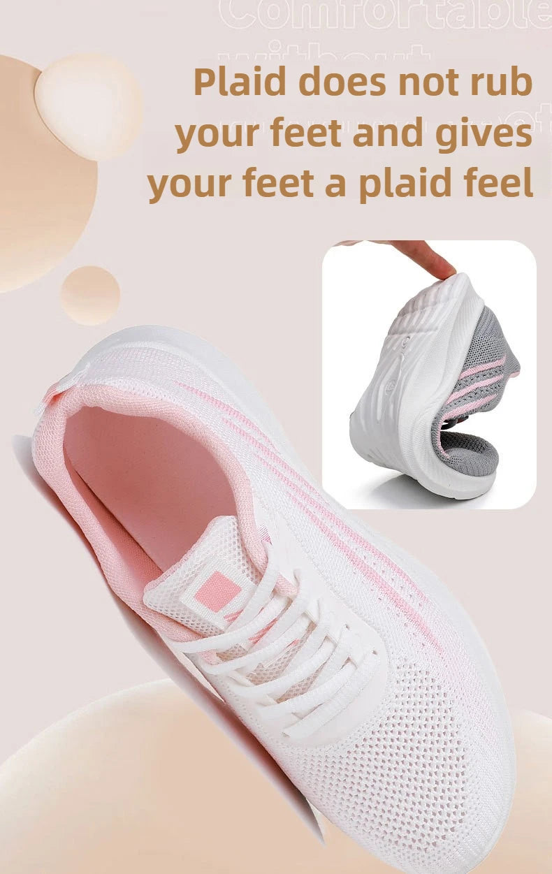 Women's Lightweight Running Shoes Summer Breathable Lace-Up/Gym Walking Training  Cushioned Sole Non Slip Fatigue Relief Casual