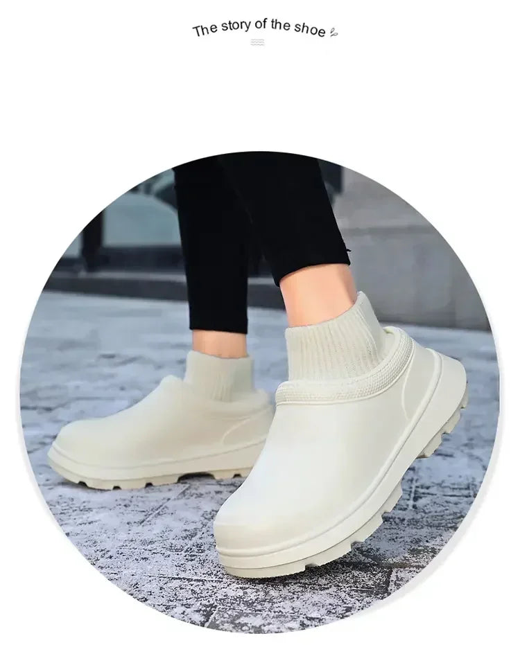 Winter Warm Kitchen Non-slip Waterproof Restaurant Working Shoes/Eva Chef Cotton Slippers Size 36-47