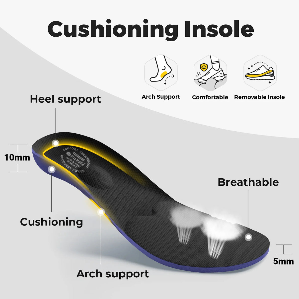FitVille Diabetic Shoes for Men Extra Wide Hook and Loop Walking Shoes/for Elderly for Swollen Feet Foot Pain Relief Neuropathy Shoes