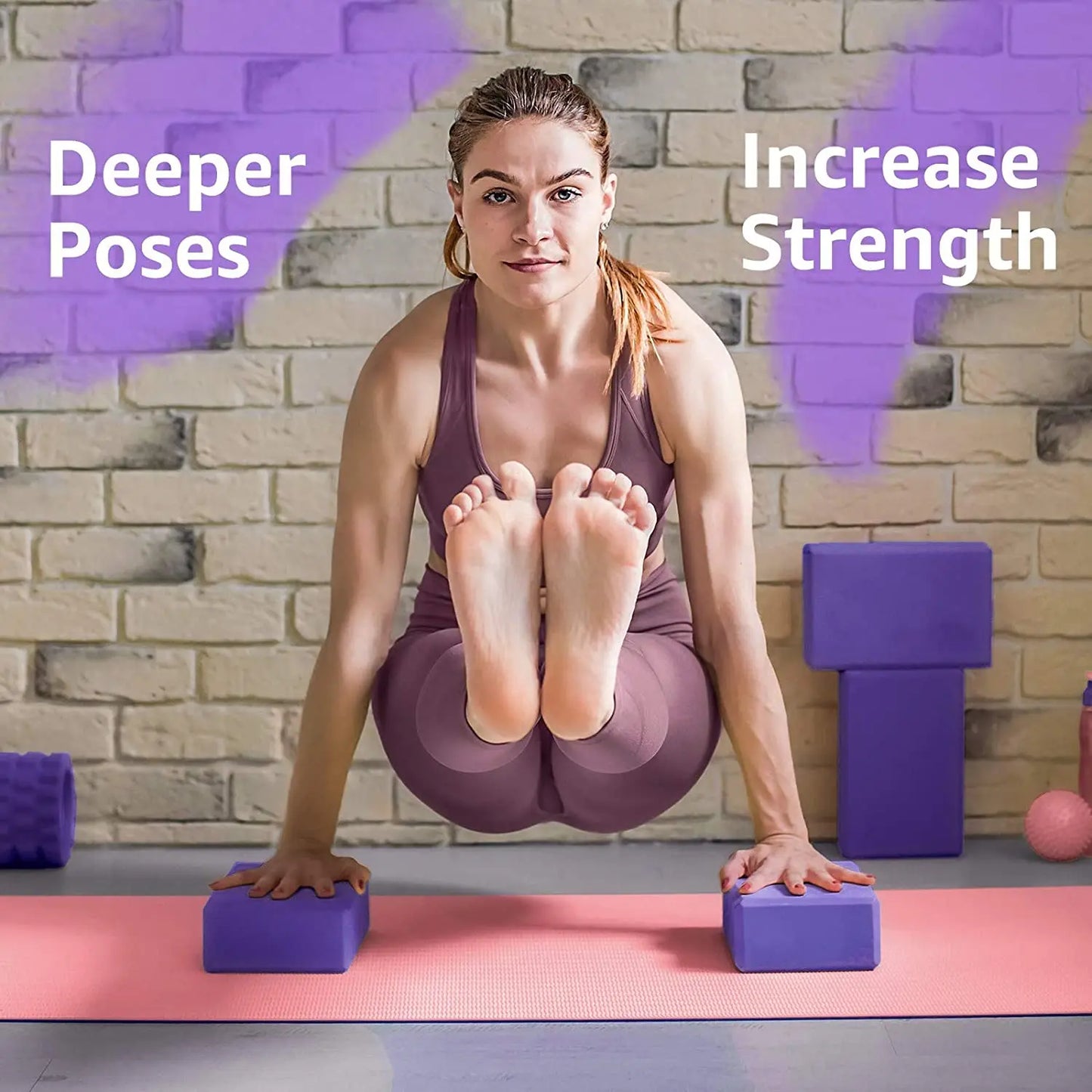 2PCS EVA Gym Blocks Foam Brick Training Exercise Fitness Equipment/Dance Yoga Auxiliary Tool Stretching Body Shaping Yoga Blocks