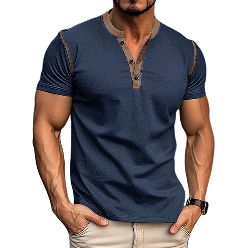 Men s Lightweight V-Neck T-Shirts Breathable  Fit Solid Color/Short Sleeve Casual Tops Summer Fashion Tee Shirt