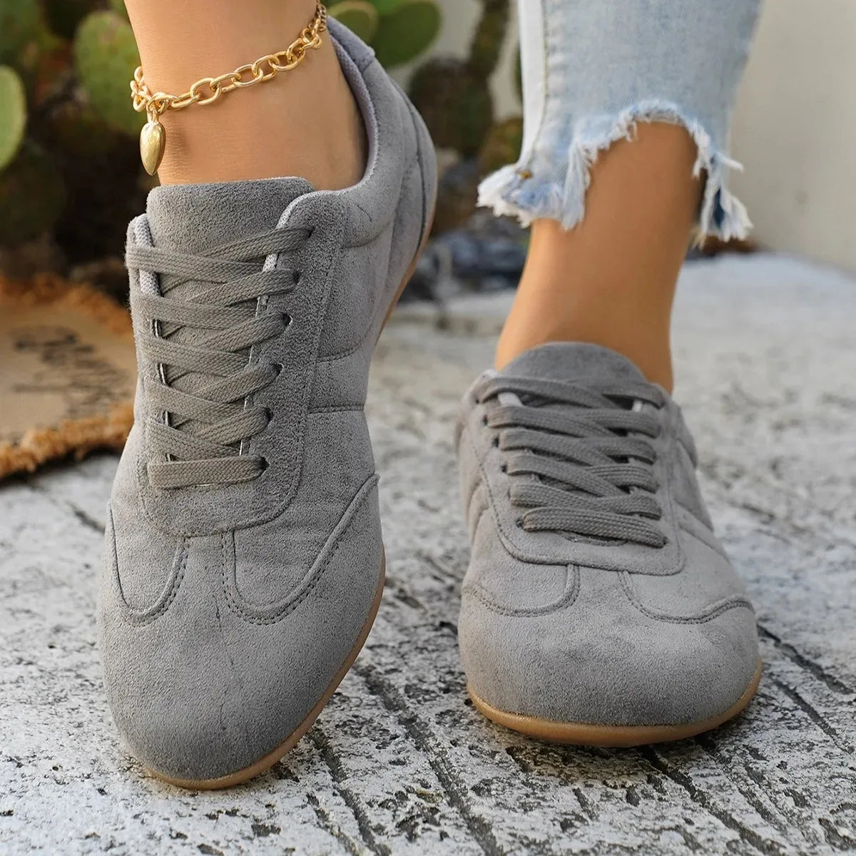 Women's Casual Flat-Soled Non-Slip Wear-Resistant Sport Spring/Autumn Round-Toe Soft And Comfortable Women Single Shoes