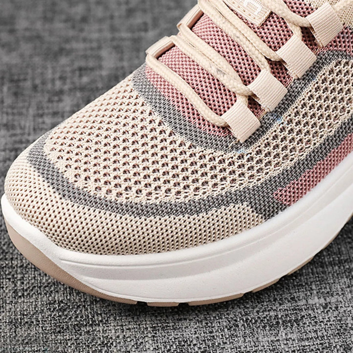 Women Casual Knitting Shoes Fashion Lace Up Flat Bottom/Comfortable Casual Sneakers Slip-On Round Toe