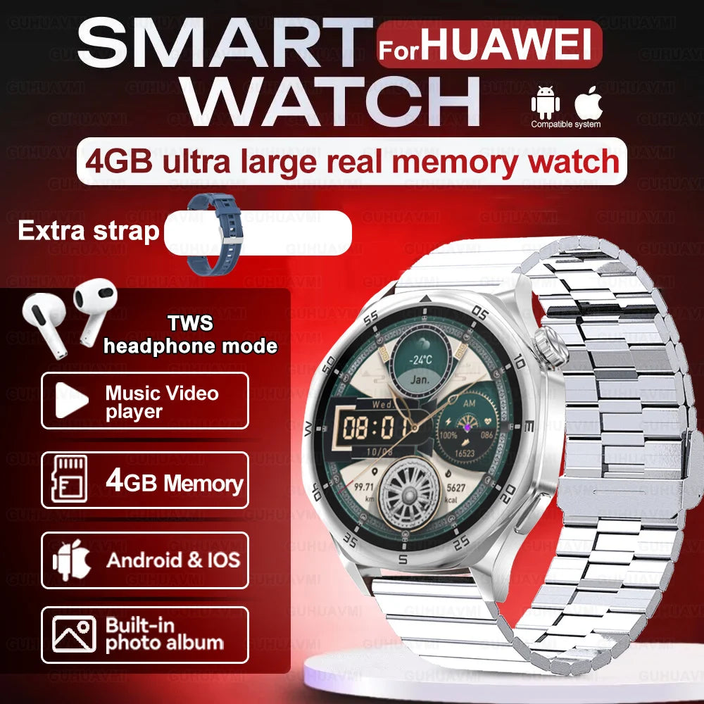 New for Huawei GT5 PRO Smartwatch 4GB Memory GPS Sport Video player/Bluetooth call Electronic album smartwatch for IOS