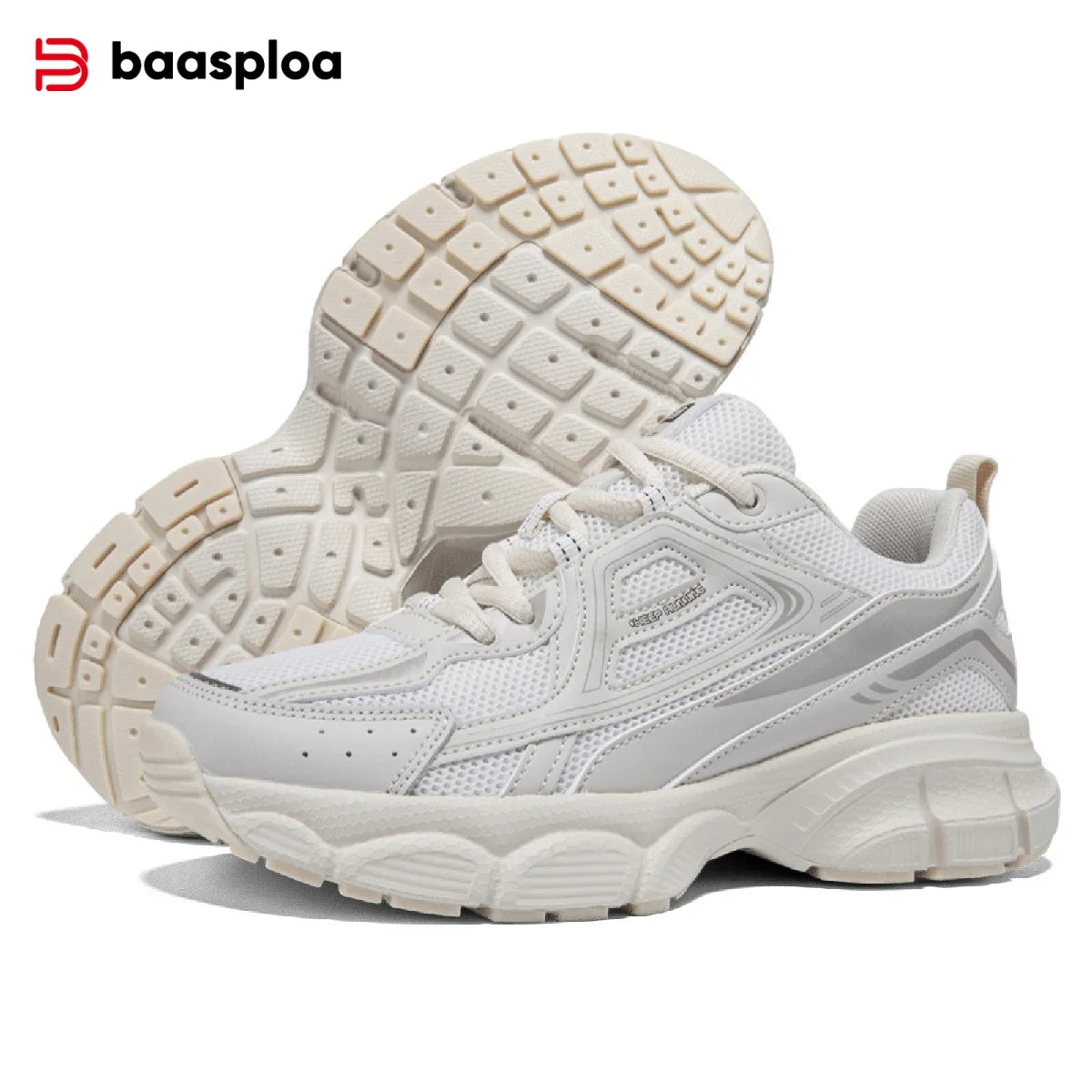 Baasploa Women Sports Shoes Outdoor Lightweight Breathable Jogging Sneakers/Female Casual Mesh Anti-slip Lace Up Running Shoes