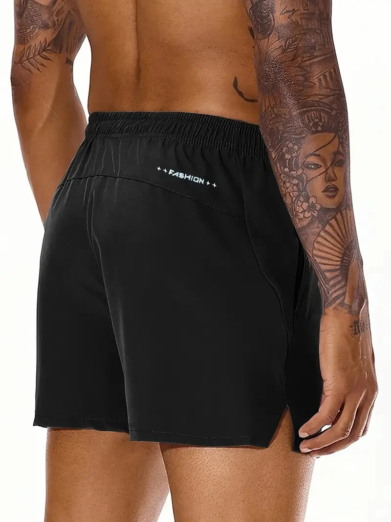 Men New Summer Beach New Models Solid Color Fashion/Leisure Comfortable Elastic Waist Double Pockets Cool Sports Shorts