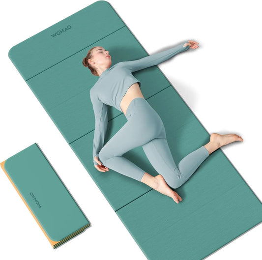 7-Fold Yoga Mat 70x24 Inches, 1/2 Inch Thick Compact Non-Slip/TPE Exercise Mat for Travel & Home Gym