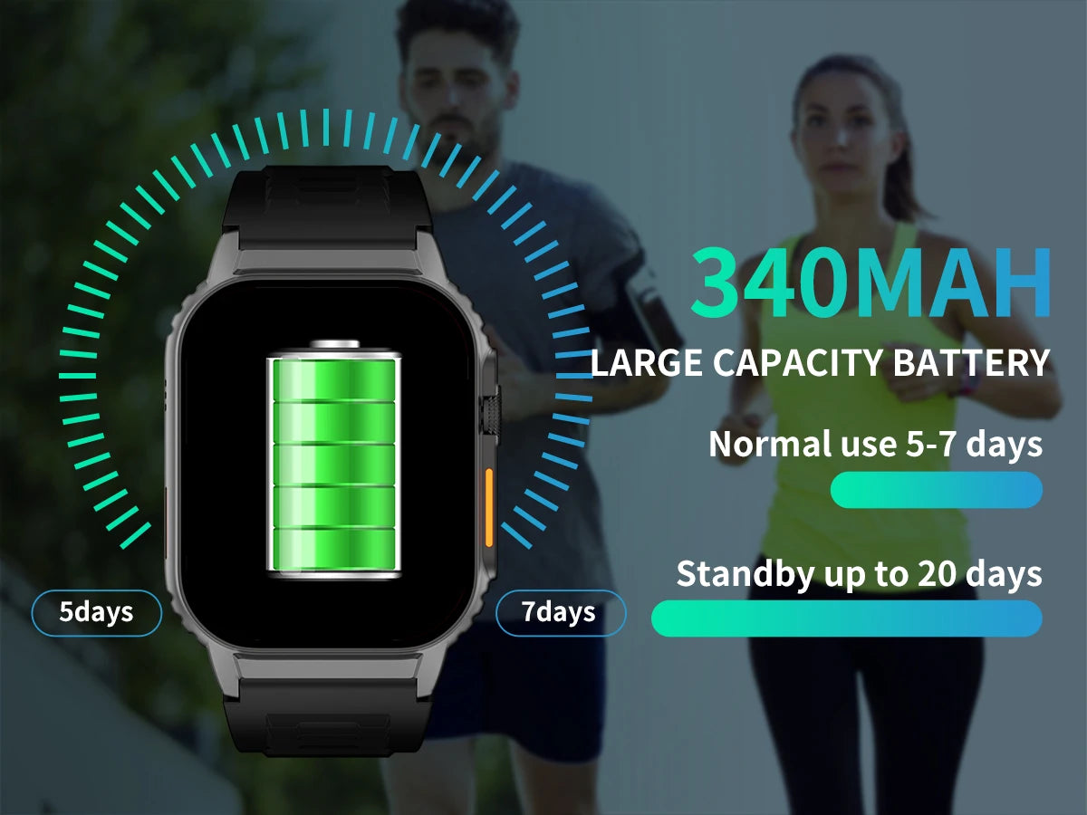 Smart Watch(Answer/Make Call), 2.01" Smartwatch for Men Women/IP67 Waterproof, 100+ Sport Modes Fitness Tracker