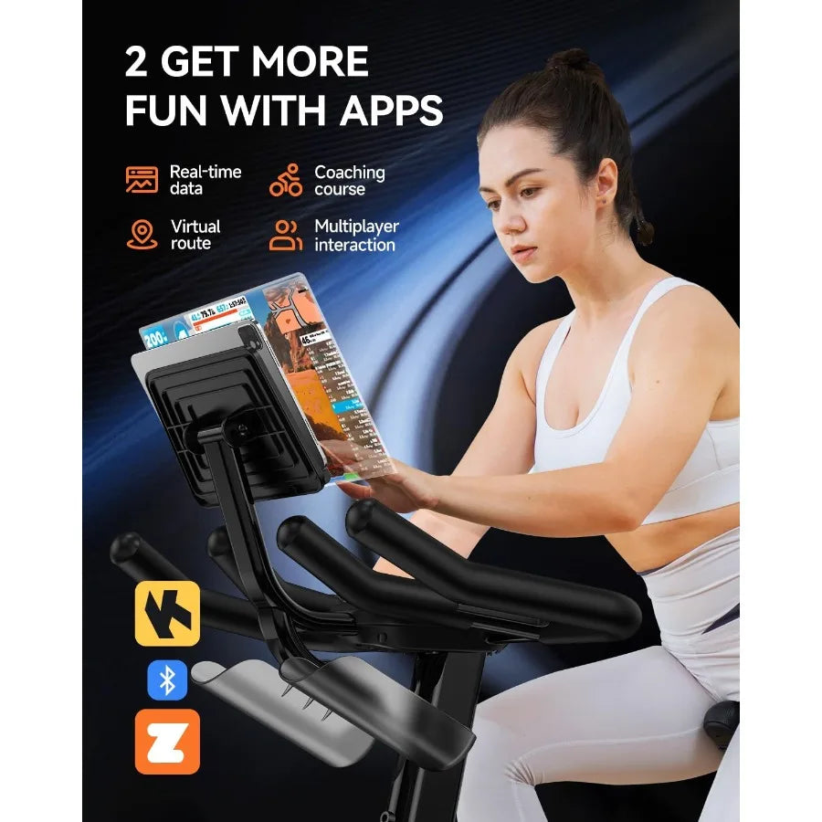 Indoor Cycling Bike with Adjustable Magnetic and Brake Pad/Resistance Silent Belt Drive for Home Cardio Fitness Upgraded Version