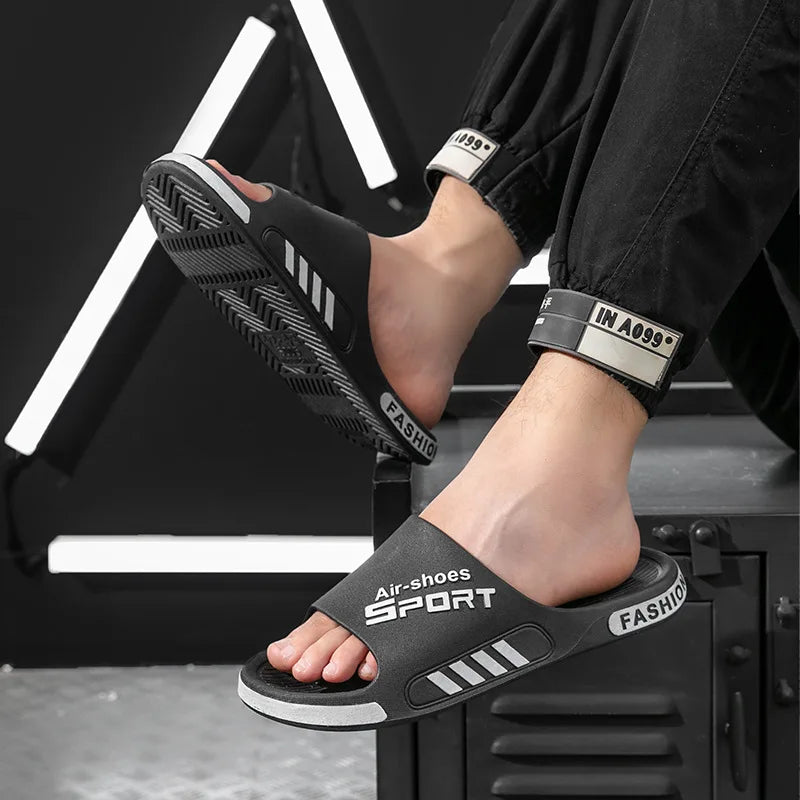 Fashion Men's Slippers PVC Soft Sole Non-slip Slides Casual/Outdoor Flip Flops Home Slippers New