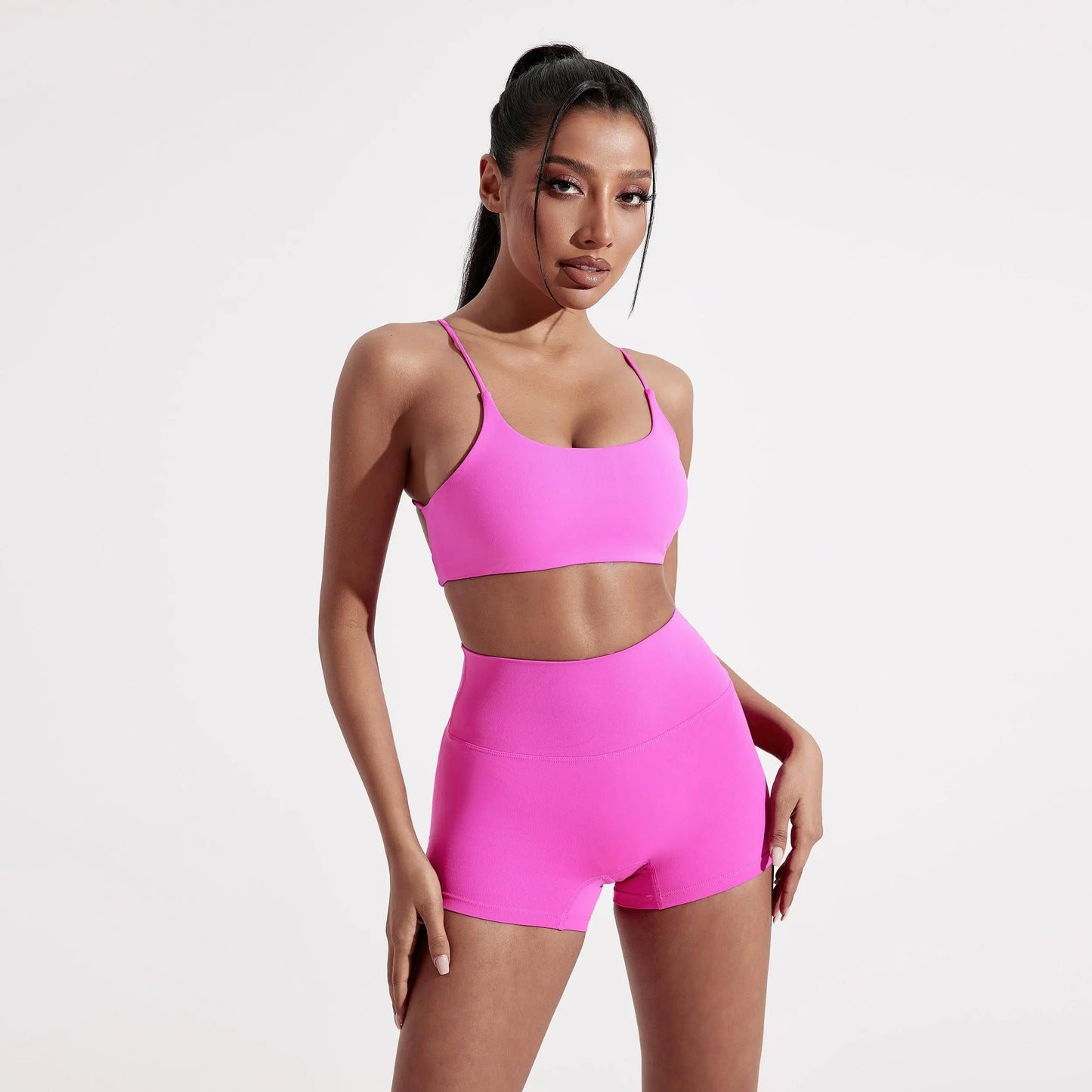 Solid Color Gym Yoga Underwear Women Cross Back Straps/Fitness Bra High Strength Tight Sport Top Comprehensive With Chest Pad