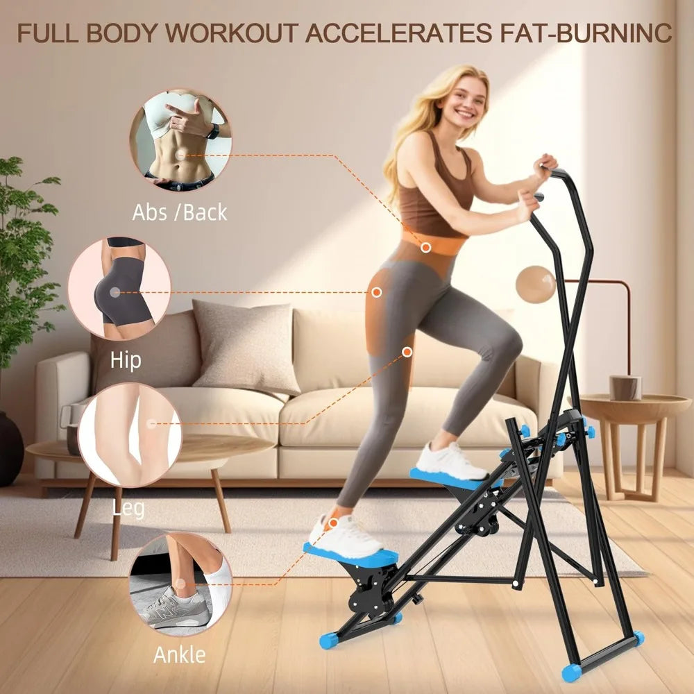 Compact Vertical Climber for Home Fitness Foldable/Stair Stepper for Total Body Cardio Workout
