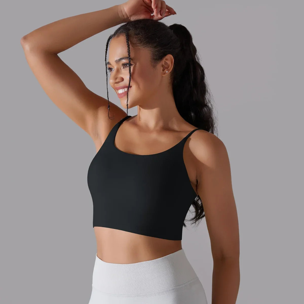 Solid Color Yoga Sports Bra Women Fixed Padded/Slim Gym Fitness Workout Undershirt Top