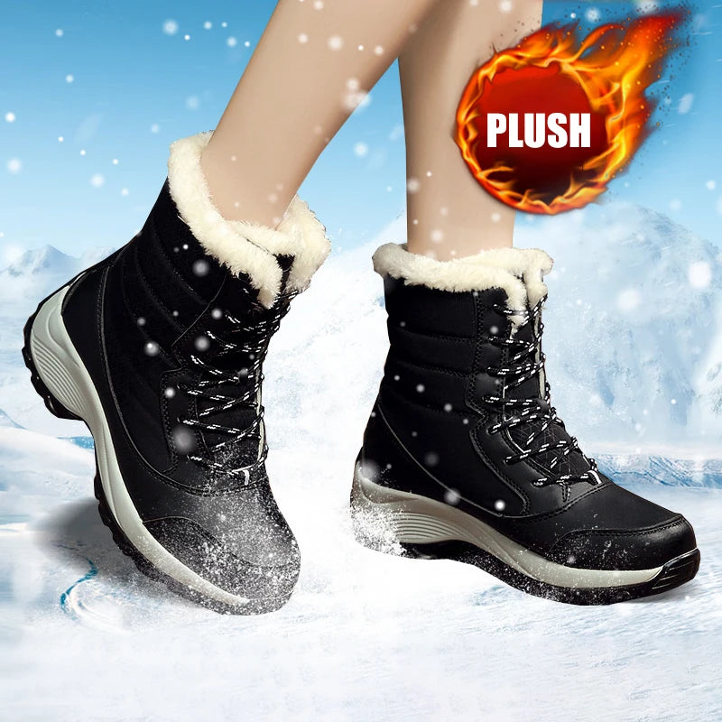 Autumn Winter Women's Ankle Boots Chunky Platform Waterproof Non-slip/Warm Shoes Woman Boots Outdoor Warm Snow Boots New