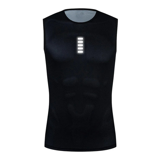 Reflective Cycling Base Layers White Cycling Undershirt Quick Dry Vest/Sport Tank Top Tight Vest High Elastic Vest Bike Jersey