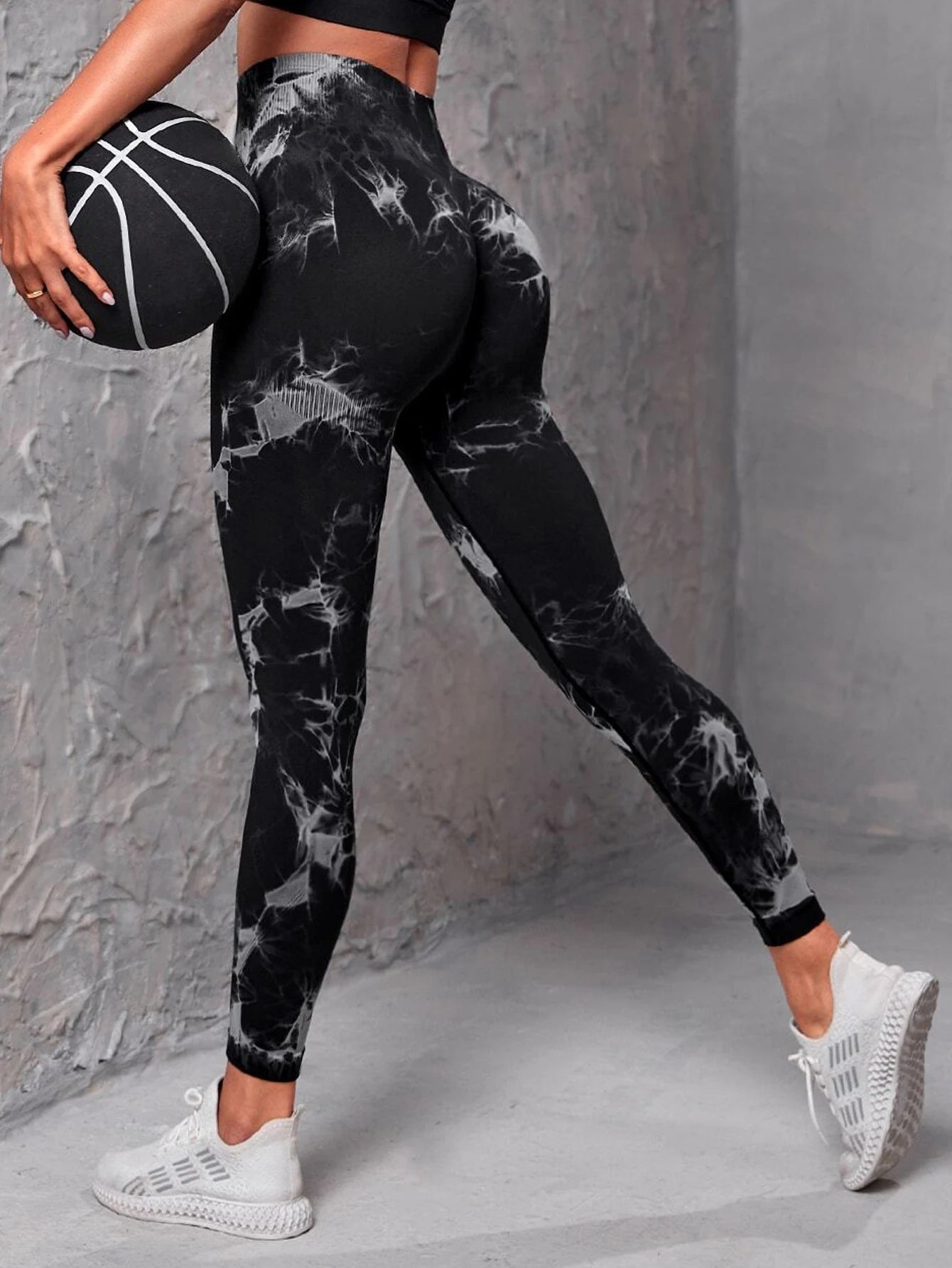 Seamless Tie-dye Yoga Pants Women's High-waist/Abdomen Peach Hip Fitness Pants Stretch Sports Leggings