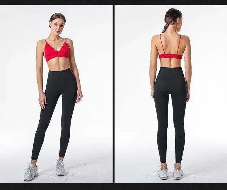 Women V Neck Seamless Triangle Cup Bra Camisole Breathable Gather Up/Chest Wrapped Underwear for Sports Fitness Yoga Casual