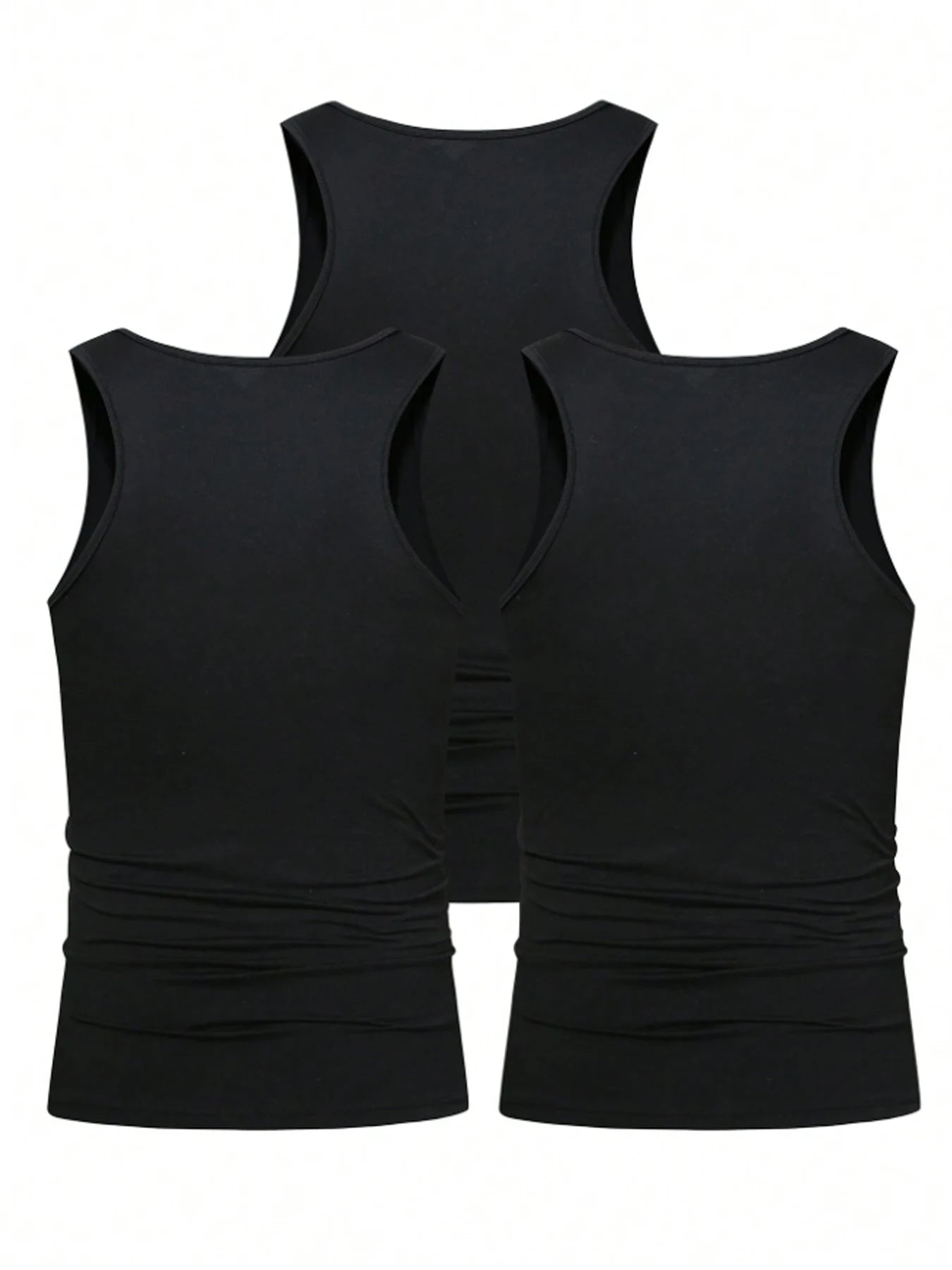 3pcs Summer Men's Sleeveless Tank Top Solid Vest Undershirts O-neck/Gym Tees Trendy Versatile Slim Fit Men Casual Vest Tops