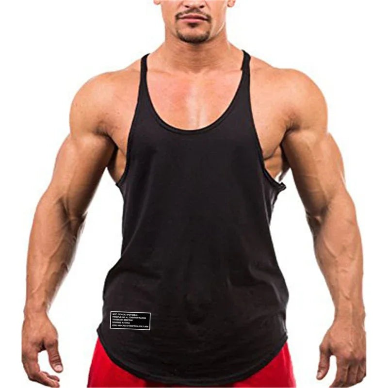 Gym Bodybuilding Fitness Vests Men's Running Sport Cotton Tank Tops/Summer Breathable Sleeveless Y Back Undershirt
