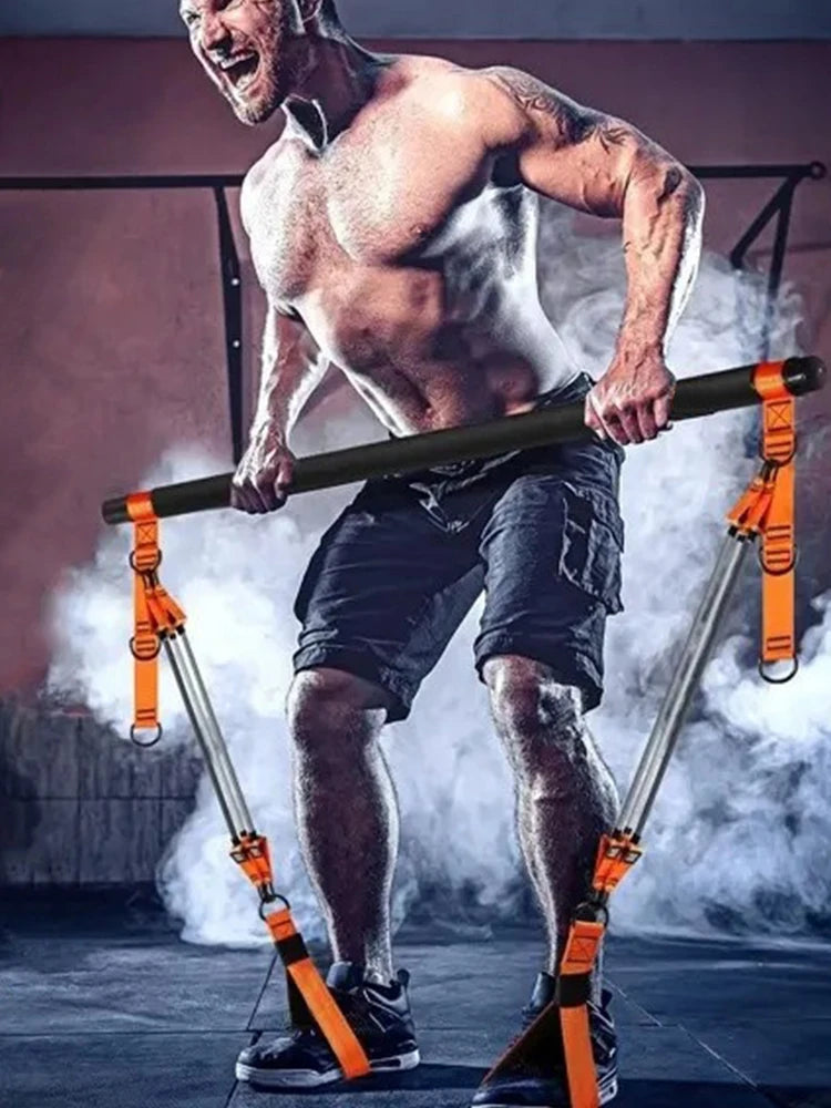 Pilates Bar Kit with Resistance Bands Pilates Workout Equipment/Portable Yoga Pilates Stick Home Gym Strength Training Equipment