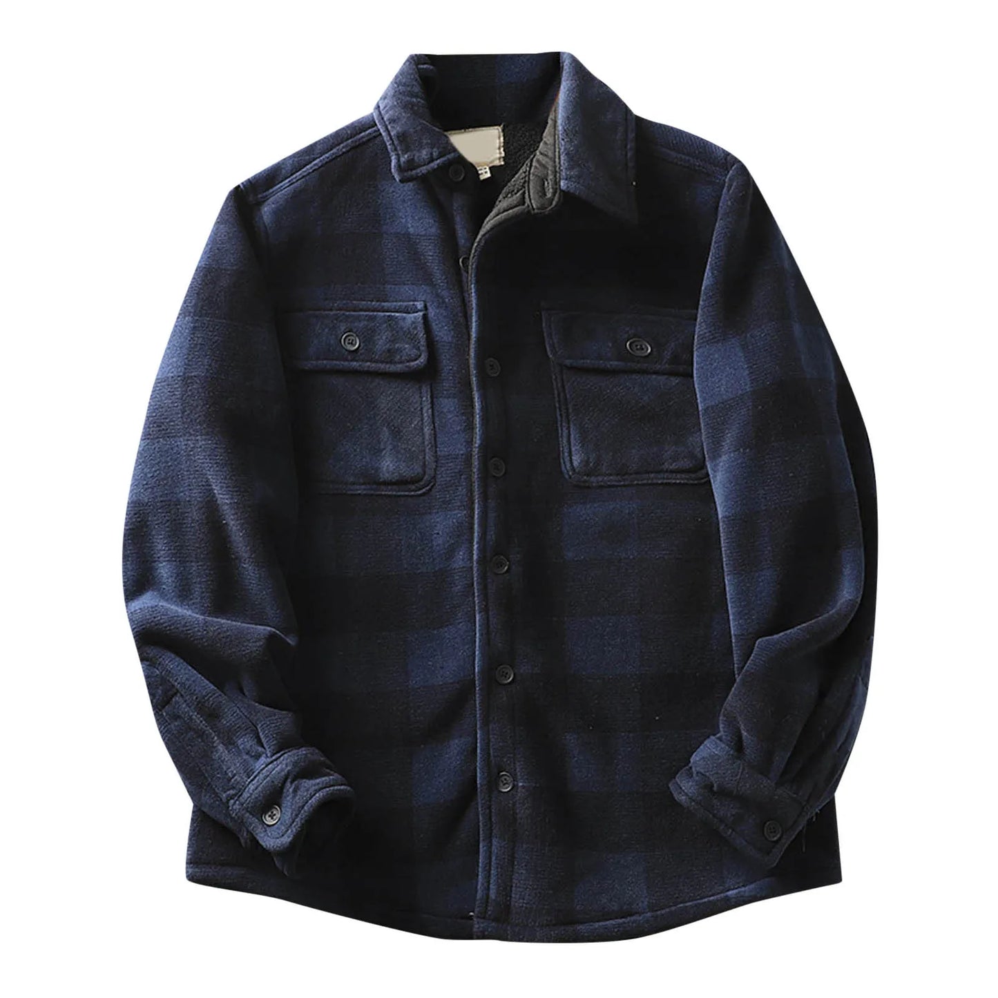 Jackets For Men Mens Plaid Shirts Autumn And Winter/Fashionable Casual Plush And Thick Long Sleeved Jacket