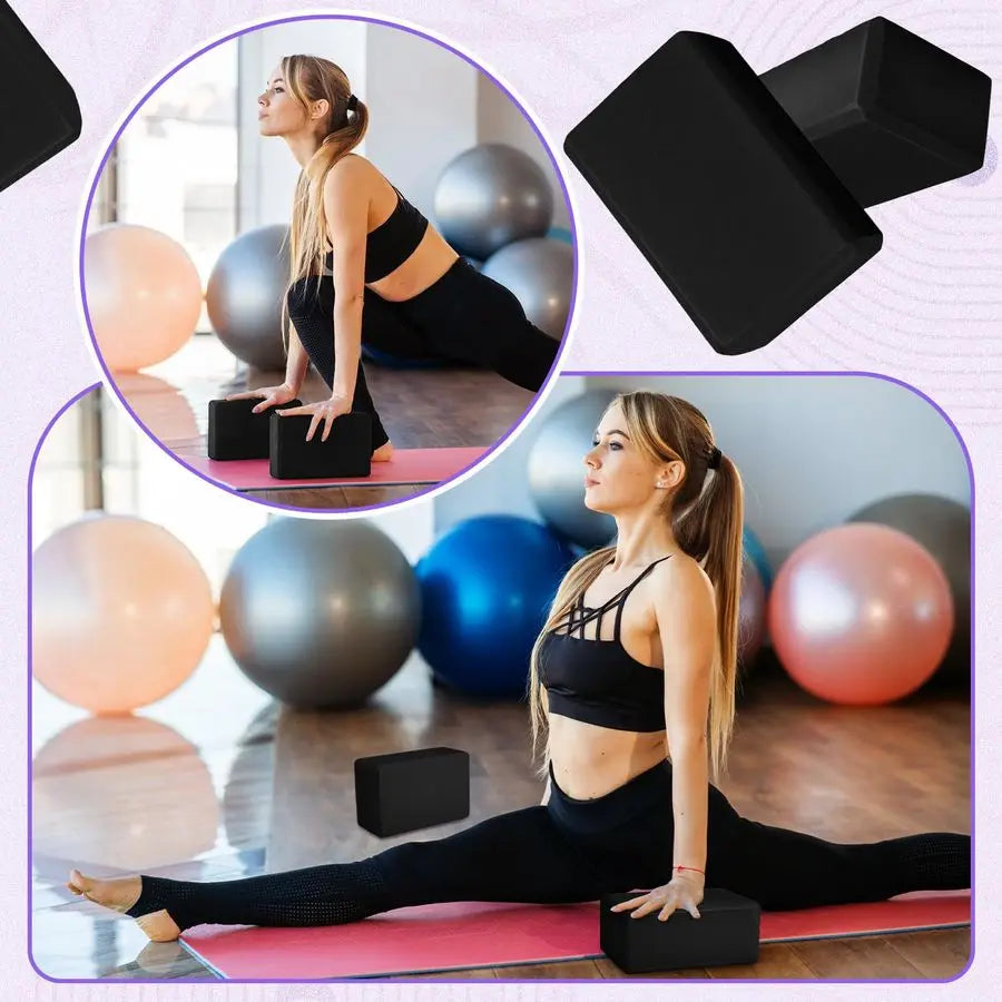6 Pack Yoga Blocks 9 x 6 x 4 Inch Eva Foam Lightweight/Non Slip Yoga Props for Yoga Pilates Stretching Meditation